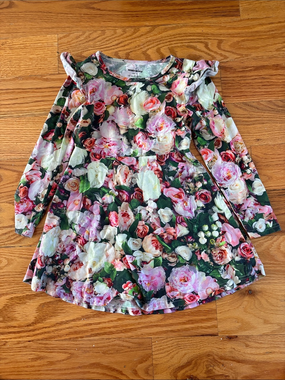 Floral Long-Sleeve Kids Dress - Romey ❤️ Lulu